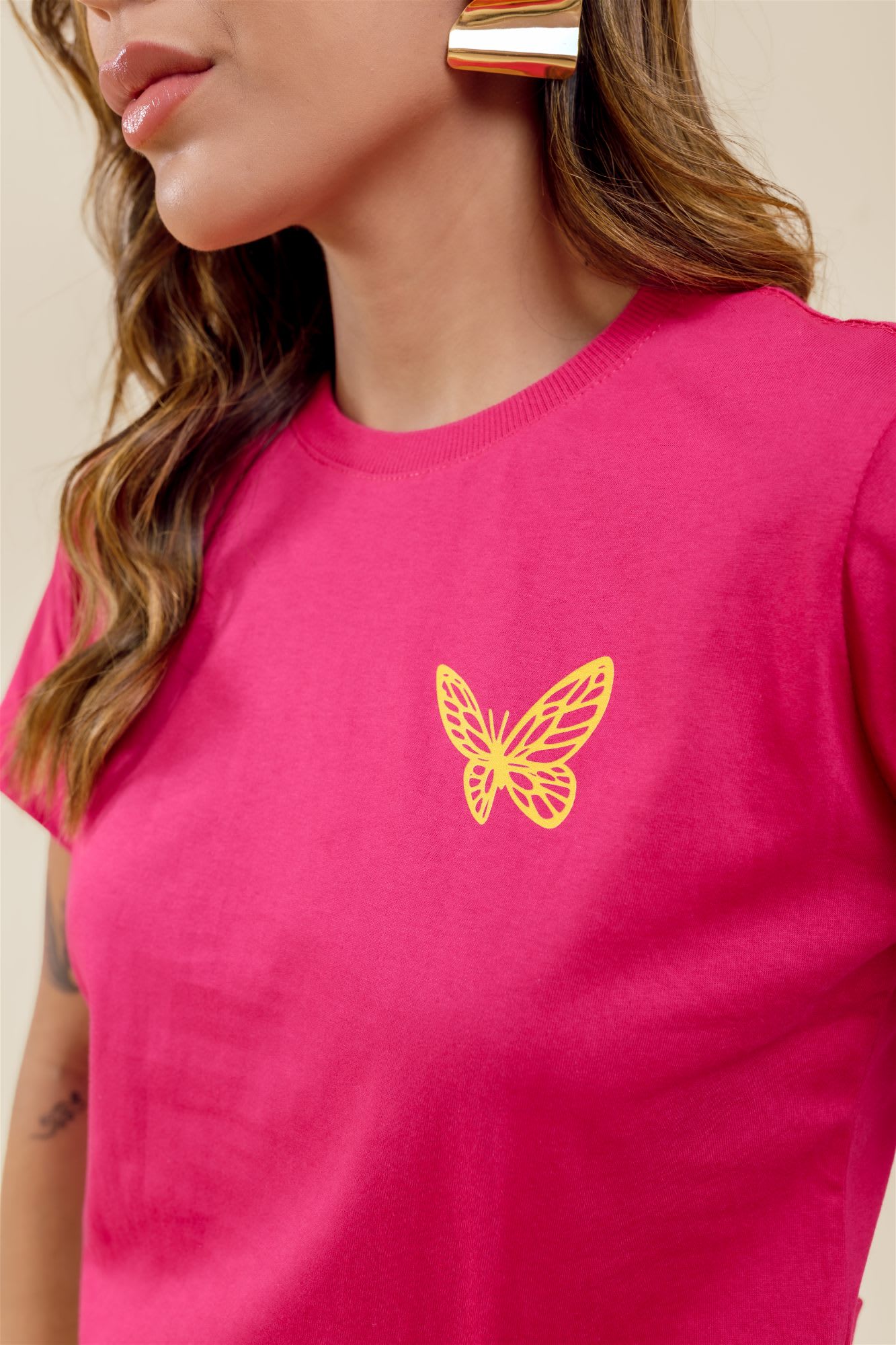 T-Shirt - Vivendo pela graça - Rosa Pink