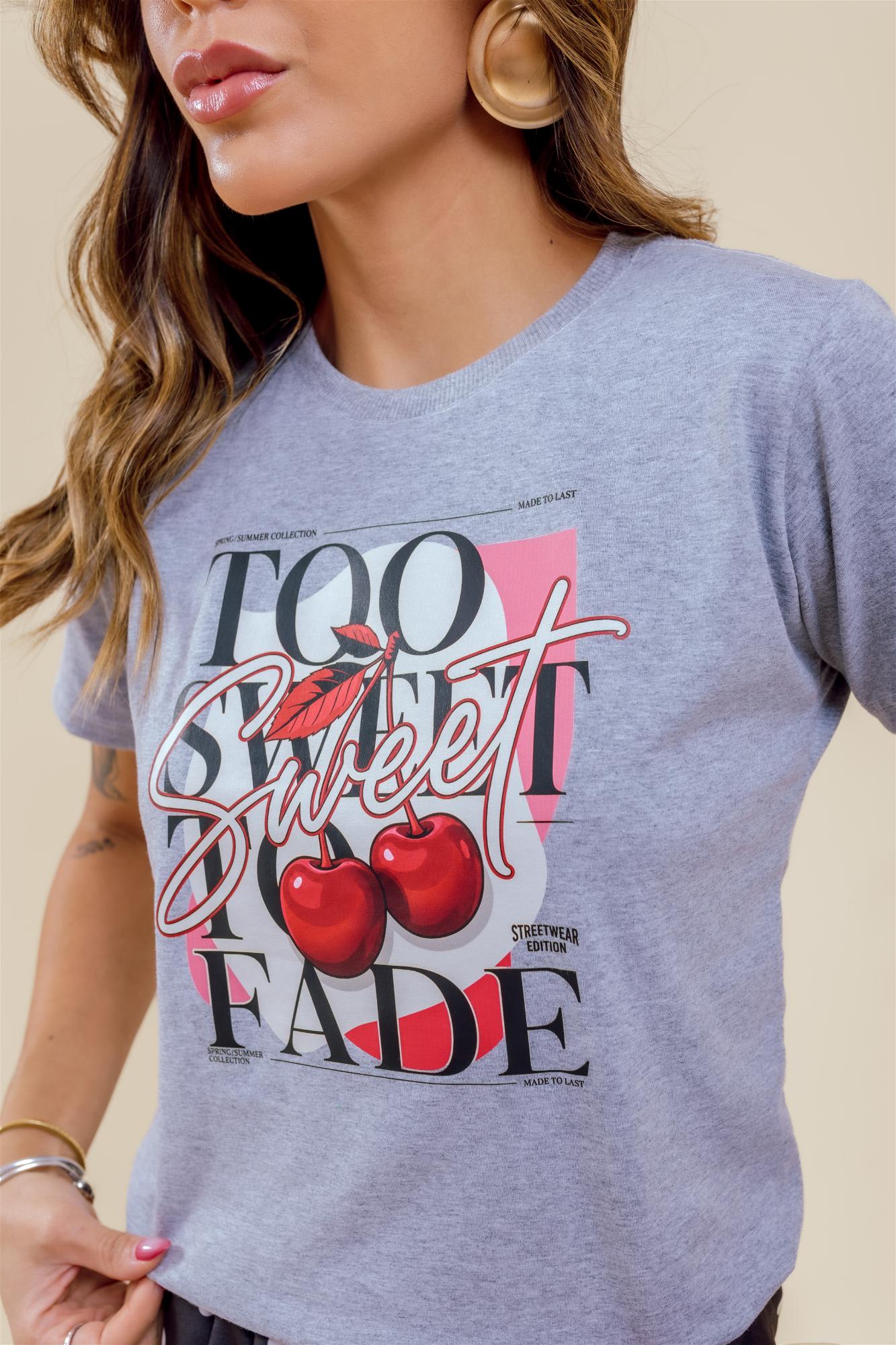 T-Shirt - Cereja - Mescla