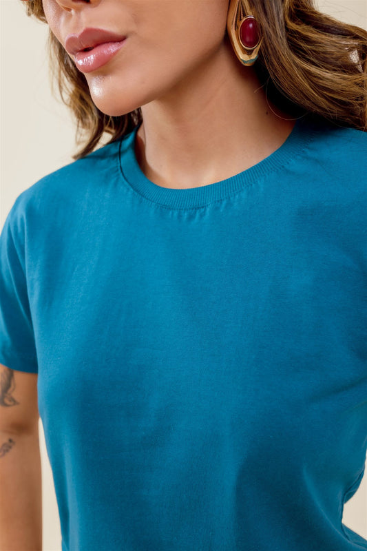 T-Shirt - Básica - Azul Petróleo