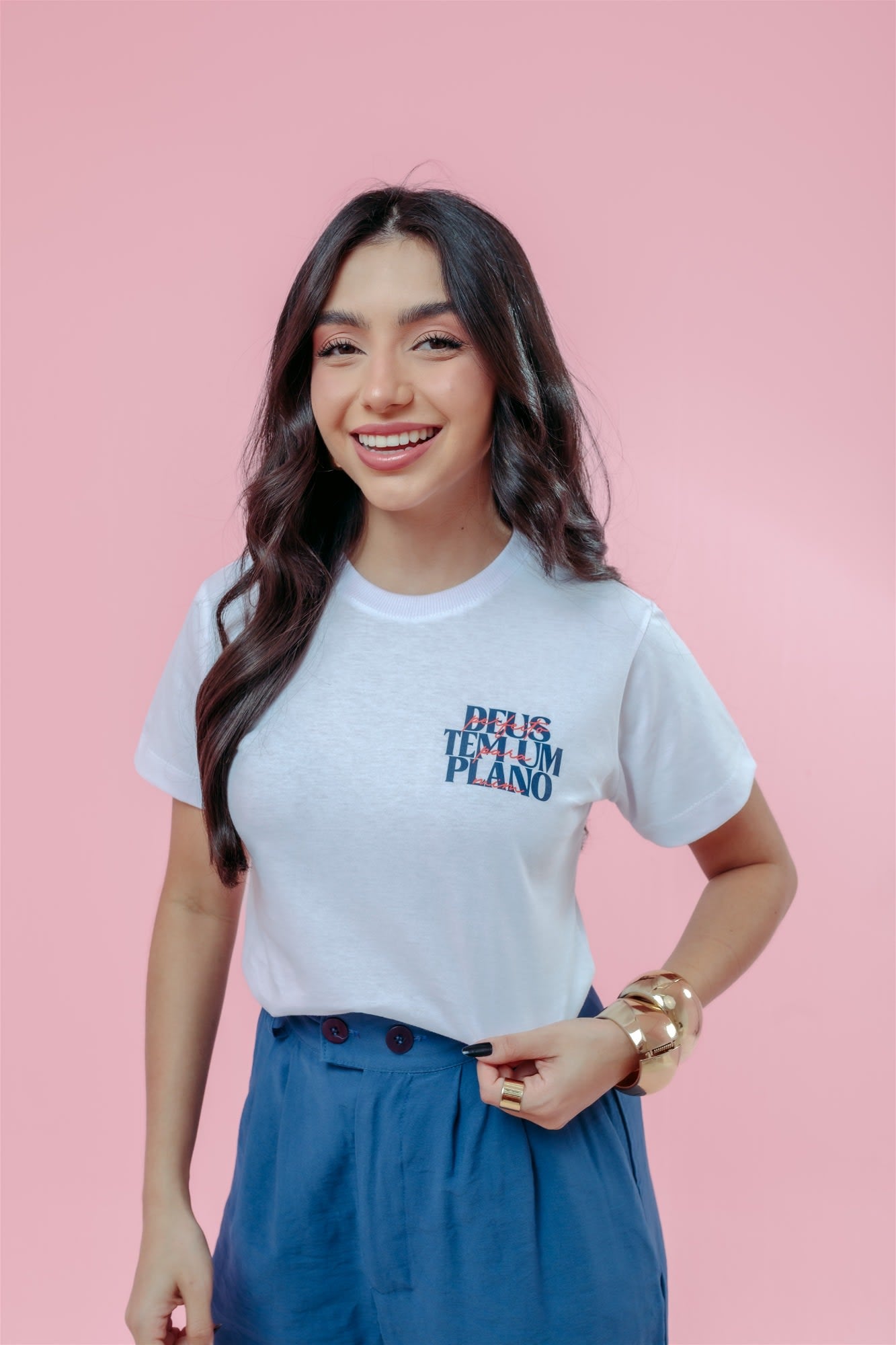 T-Shirt - Deus tem um plano - Branco
