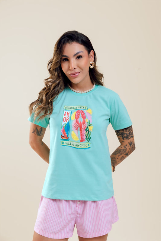 T-Shirt - La dolce vita - Verde Bebê