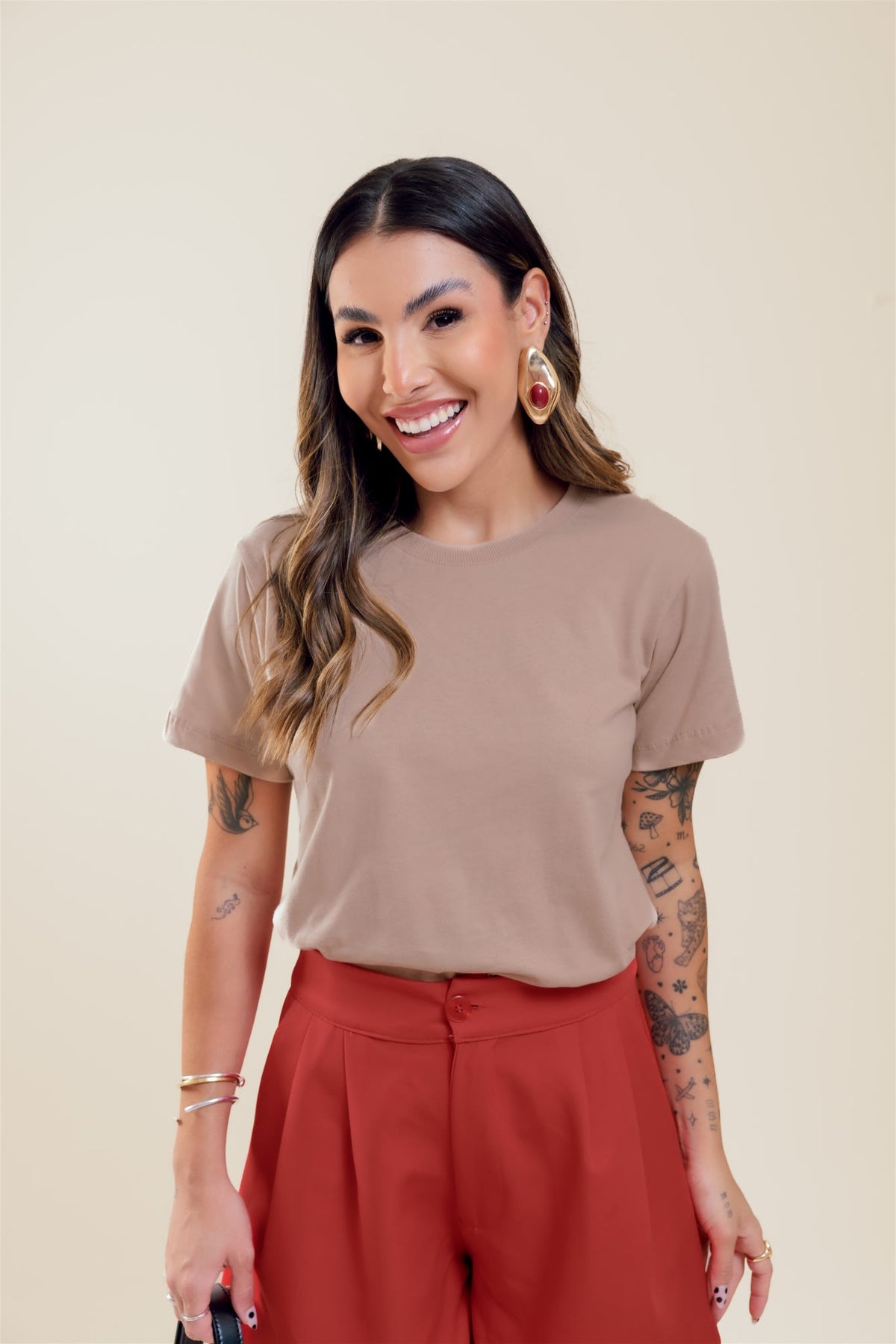 T-Shirt Básica - Marrom Duna