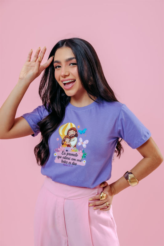 T-Shirt - Matheus 28:20 - Lilás
