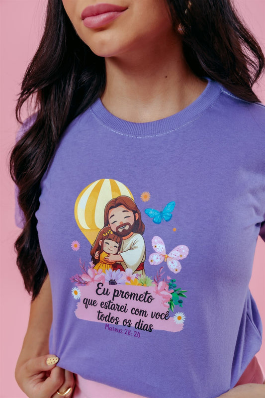T-Shirt - Matheus 28:20 - Lilás