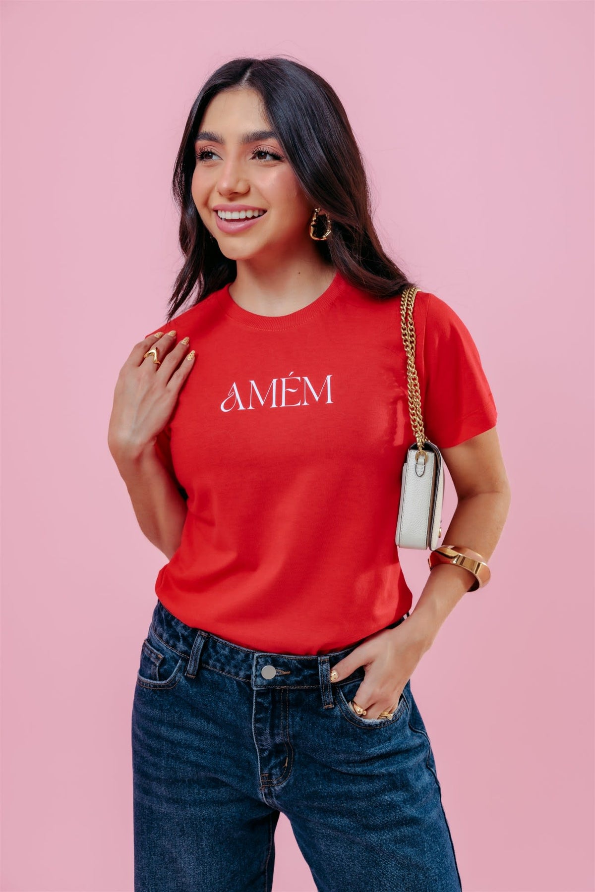 T-Shirt - Amém - Vermelho
