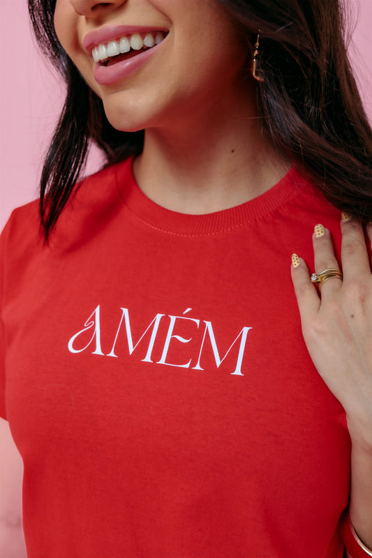 T-Shirt - Amém - Vermelho