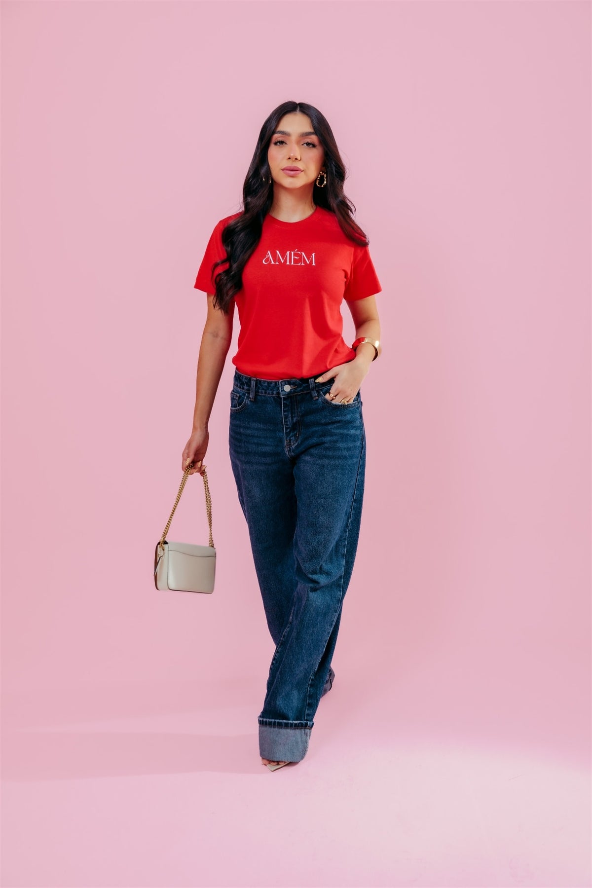 T-Shirt - Amém - Vermelho