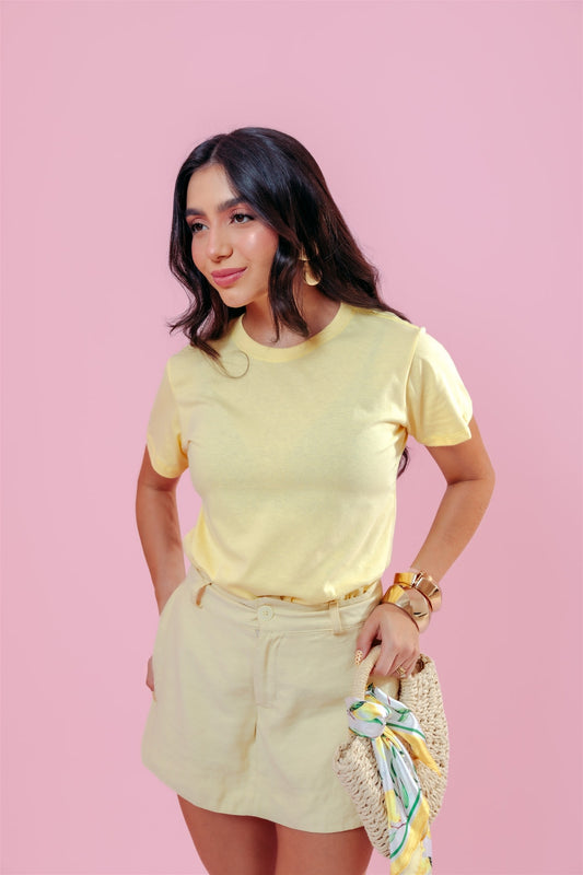 T-Shirt - Básica - Amarelo Bebê