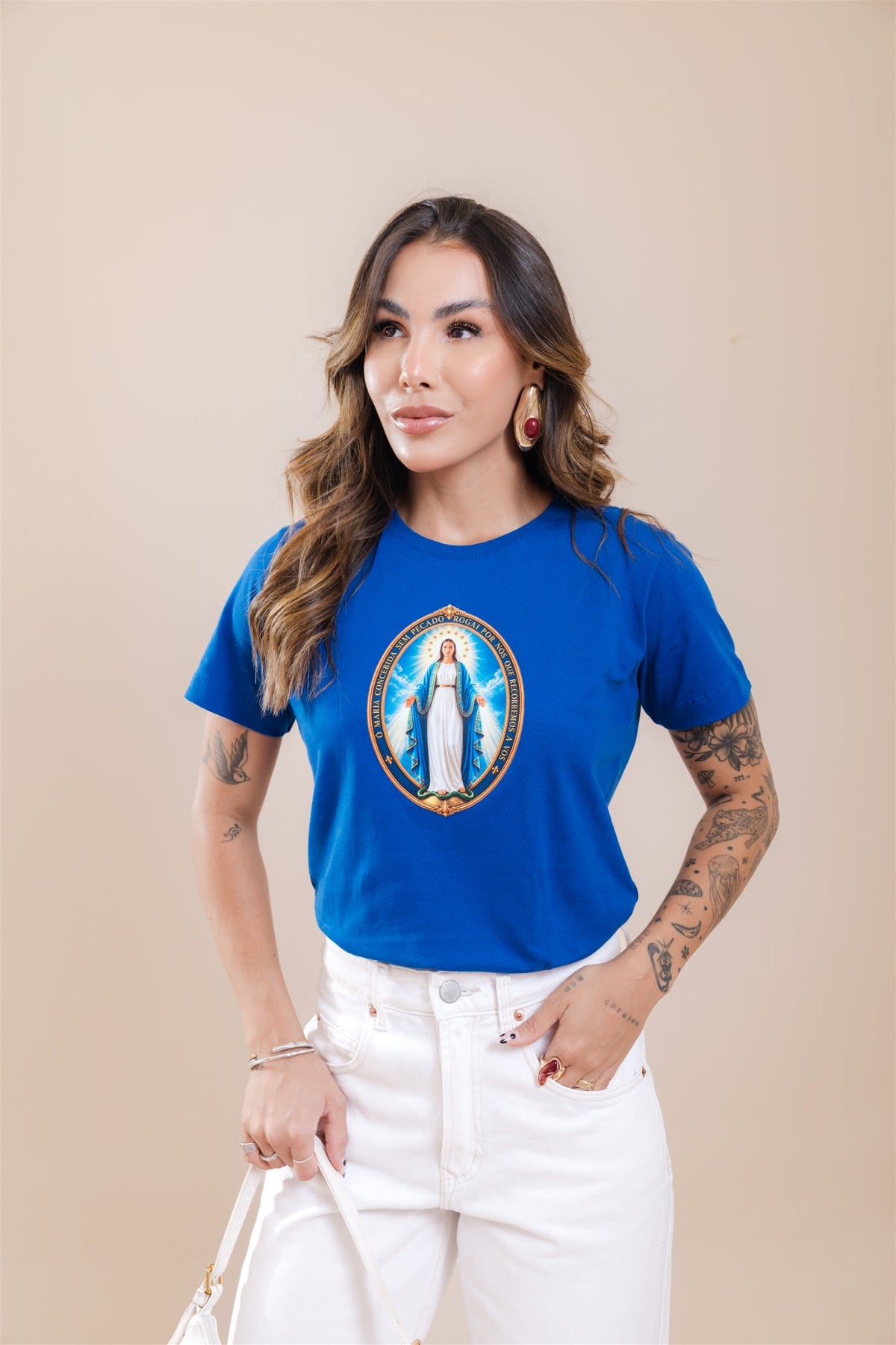 T-Shirt - Nossa Senhora das Graças - Azul Royal
