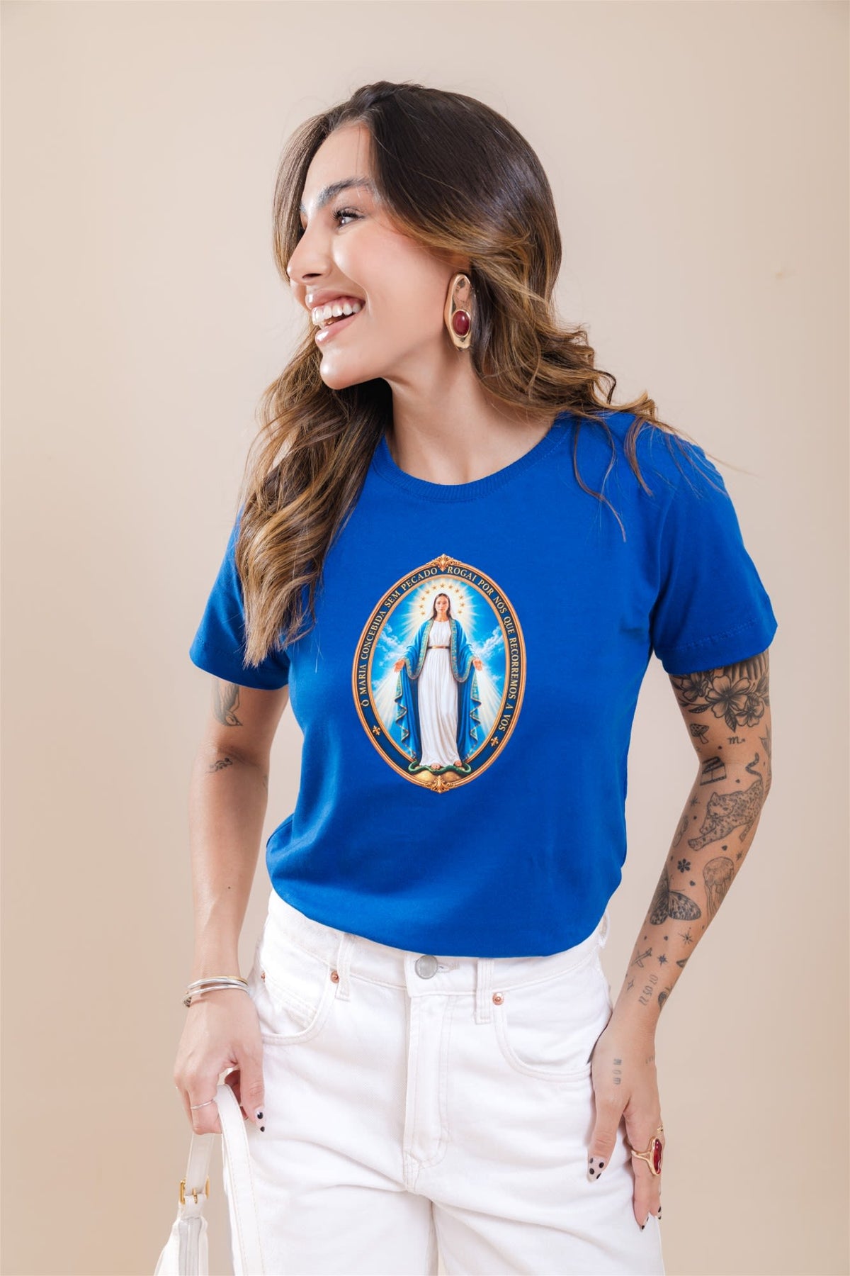 T-Shirt - Nossa Senhora das Graças - Azul Royal