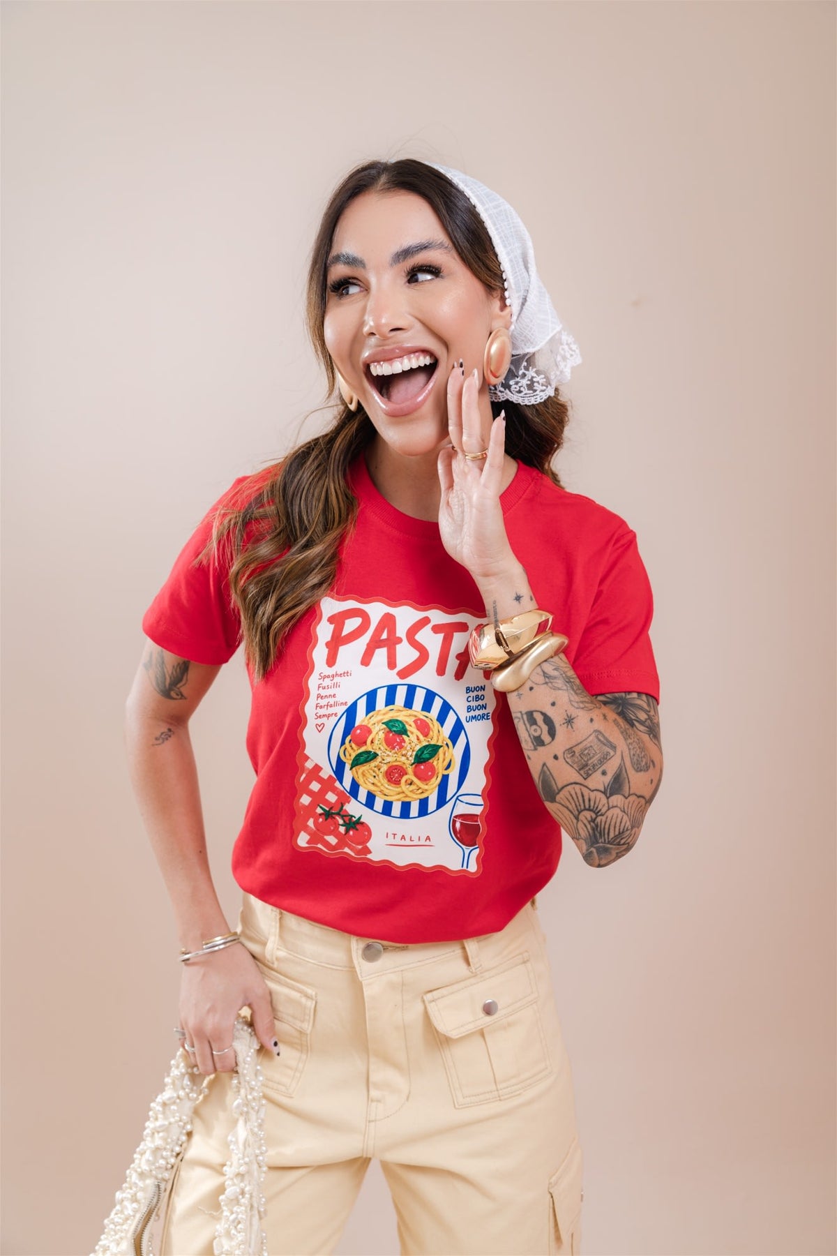 T-Shirt - Pasta Italia - Vermelho