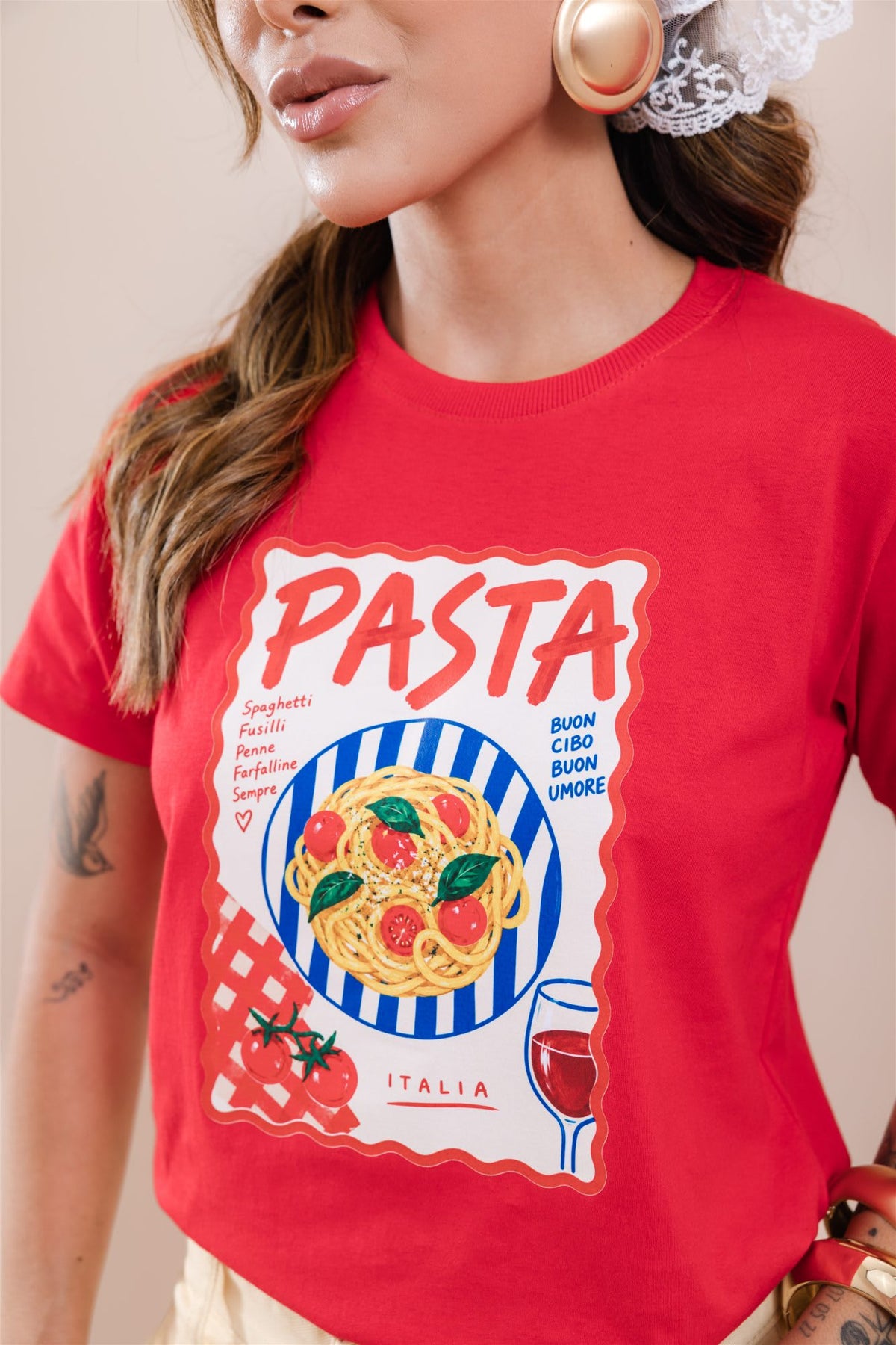 T-Shirt - Pasta Italia - Vermelho