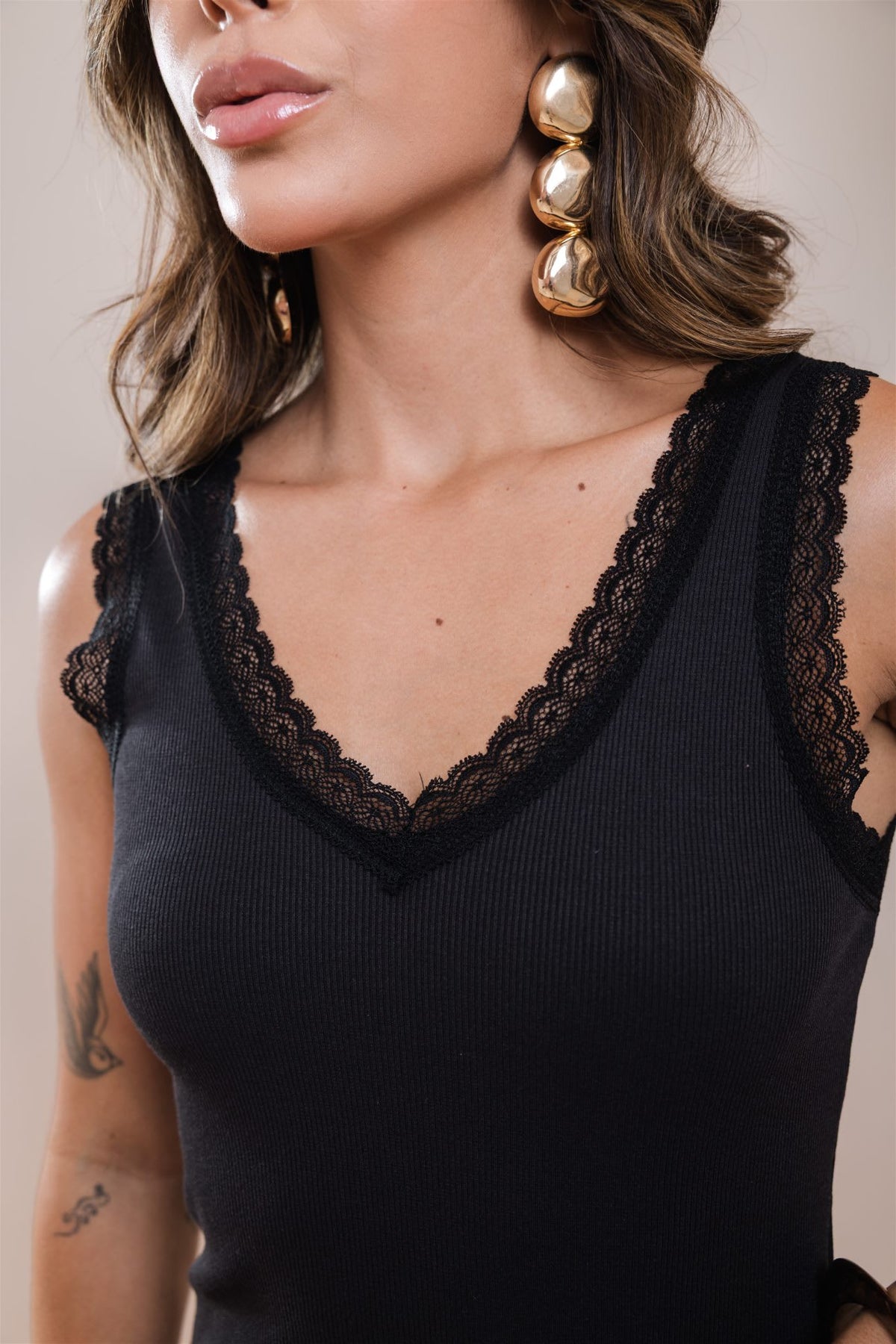Regata com Renda - Preto