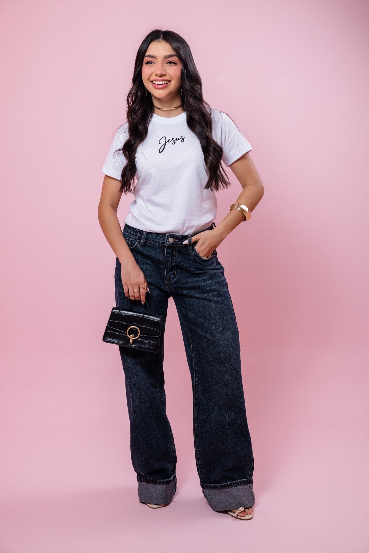 T-Shirt - Jesus na Cruz - Branca