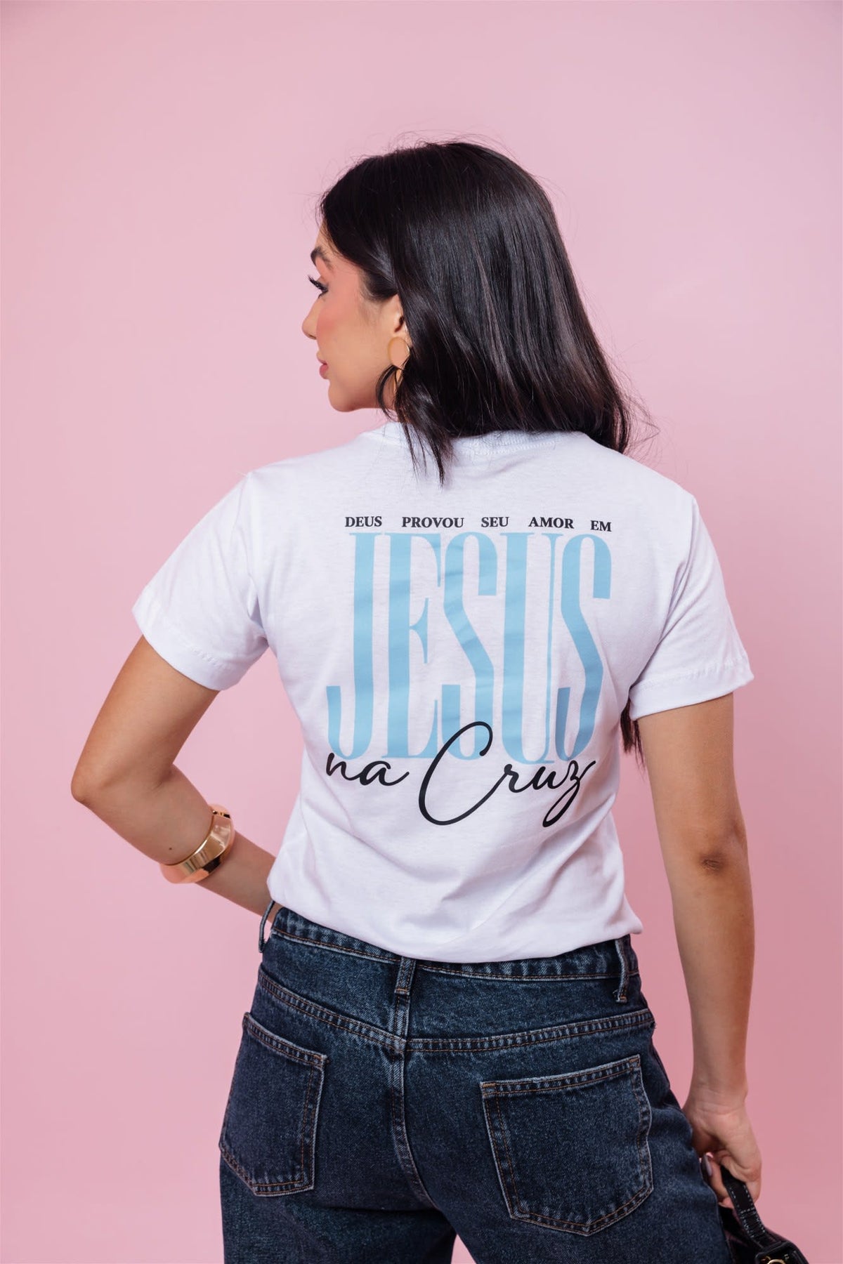 T-Shirt - Jesus na Cruz - Branca