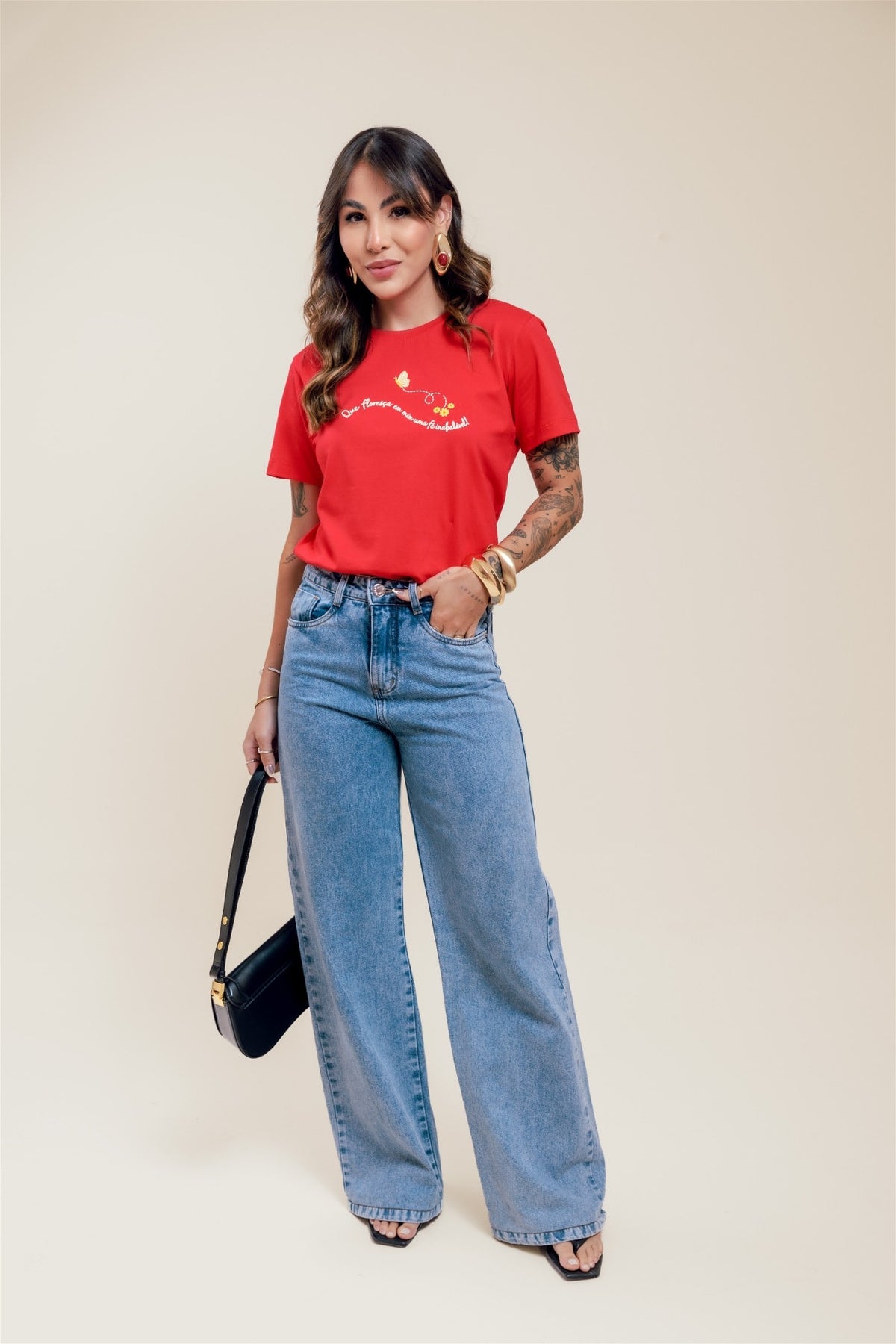 T-Shirt - Fé Inabalável - Vermelho
