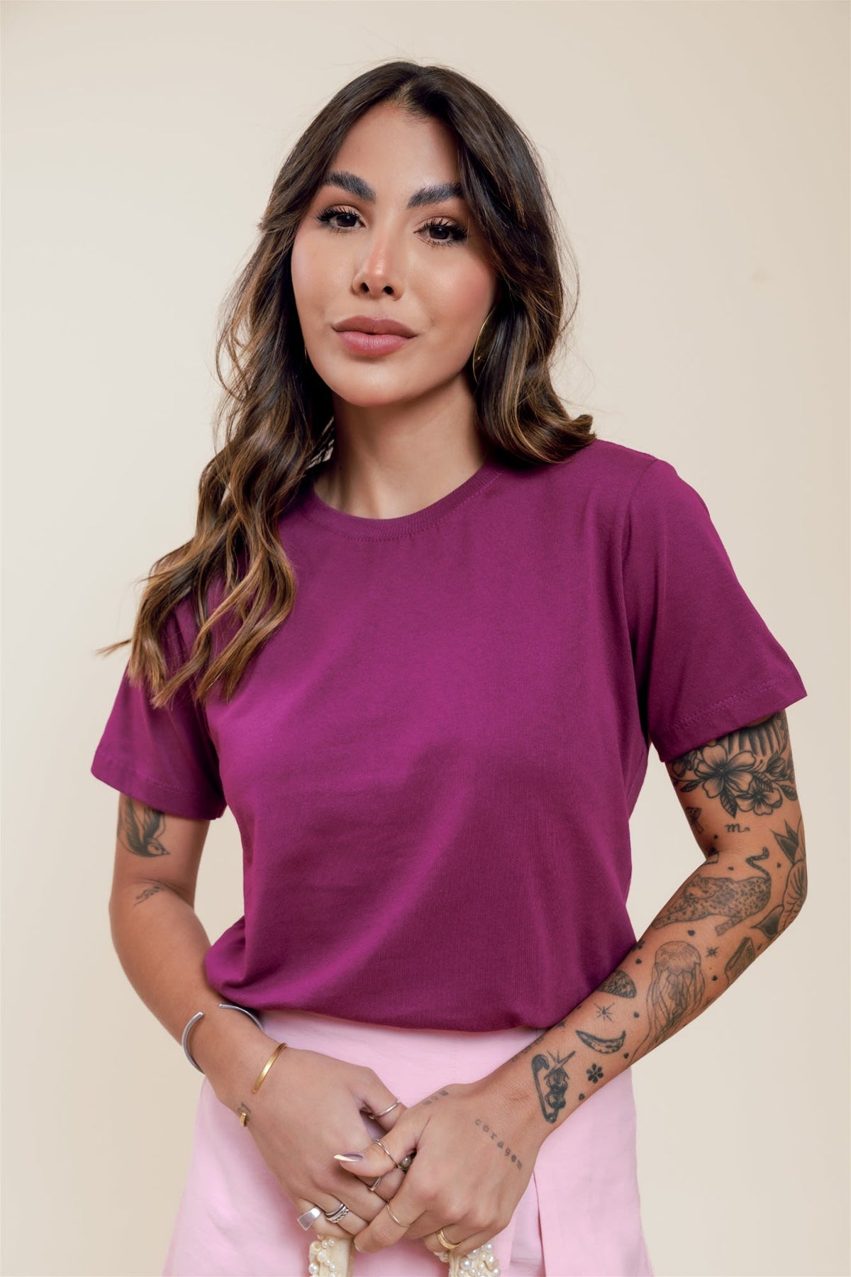 T-Shirt - Básica - Roxo