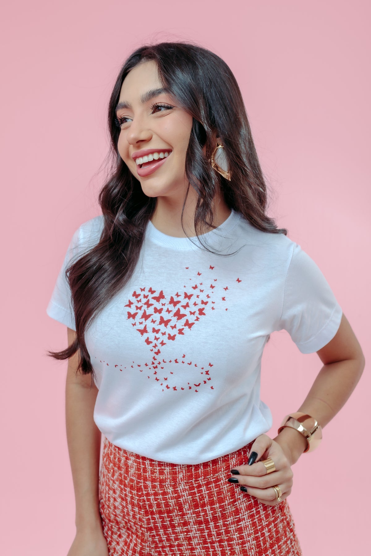 T-Shirt - Borboletas - Branco