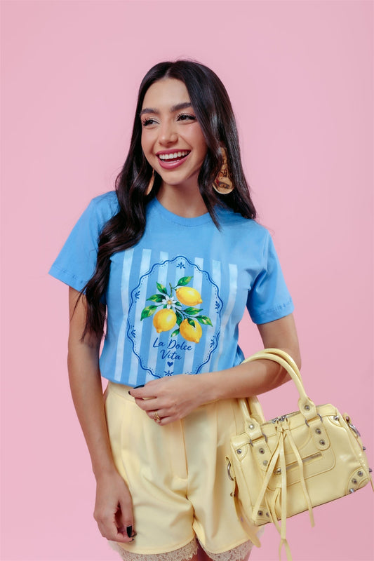 T-Shirt - La dolce vita - Azul