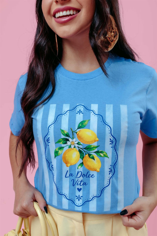 T-Shirt - La dolce vita - Azul
