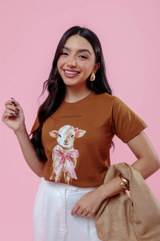 T-Shirt - Ovelha - Marrom