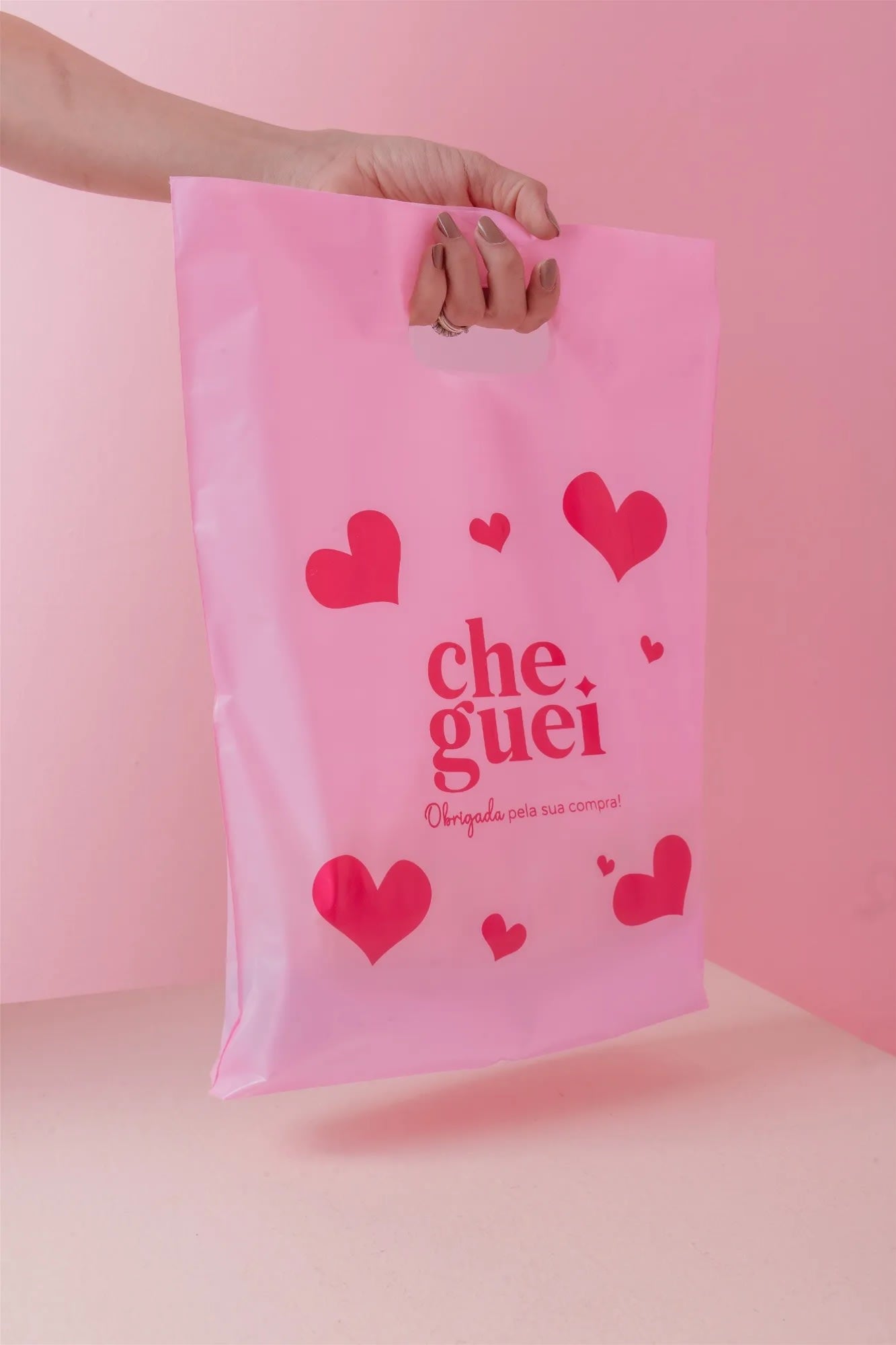 20 SACOLAS - Cheguei - Rosa