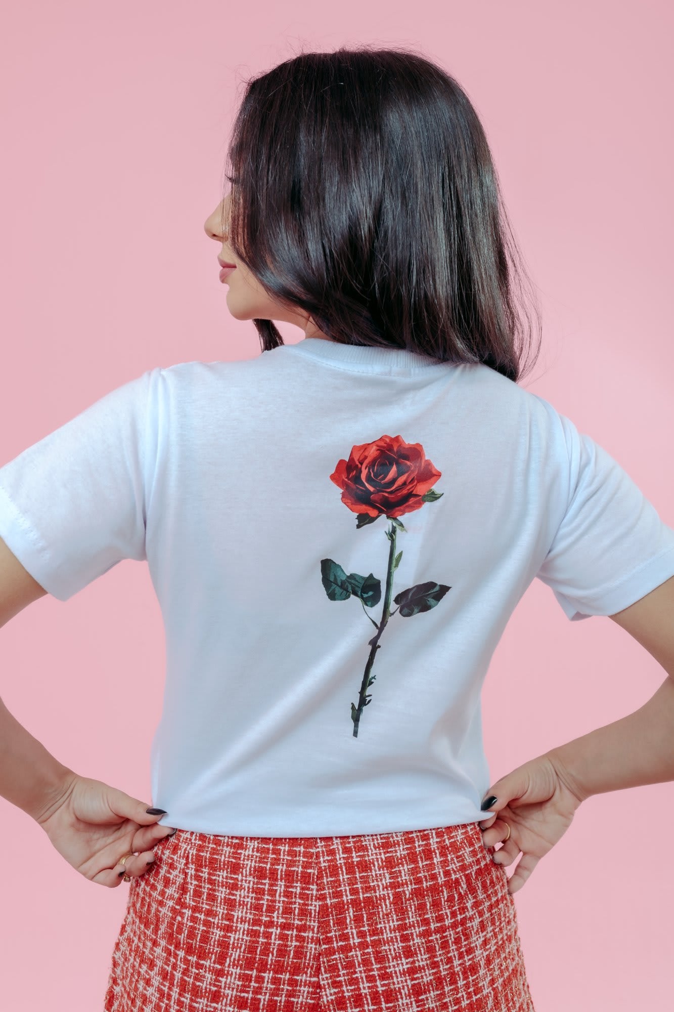 T-Shirt - Nada é pequeno - Branco (Estampa frente e costas)