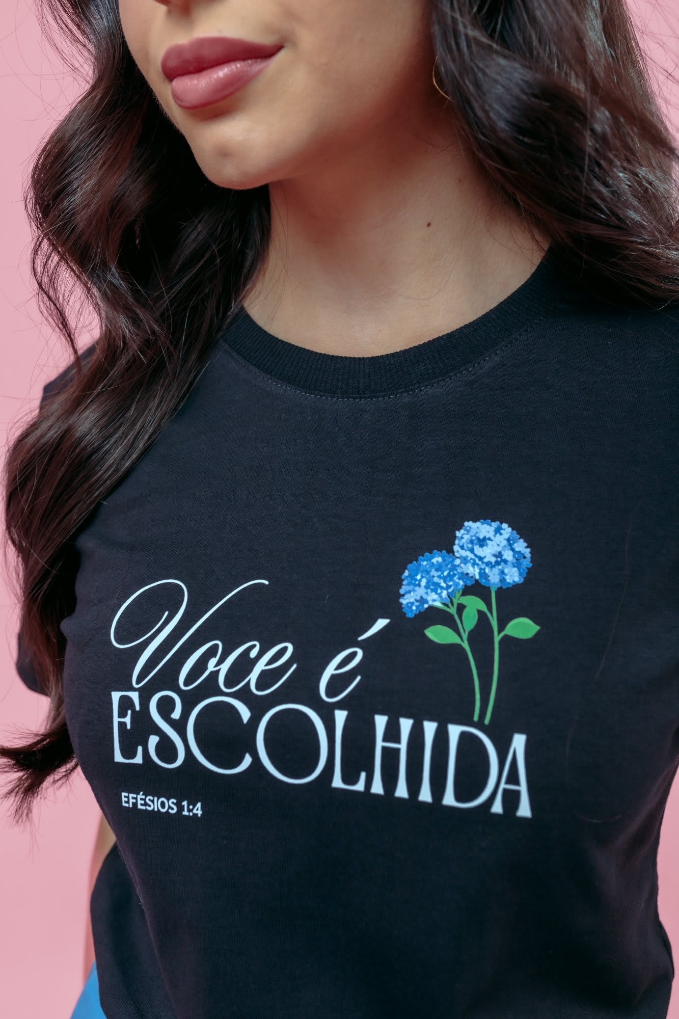 T-Shirt - Você é escolhida - Preto