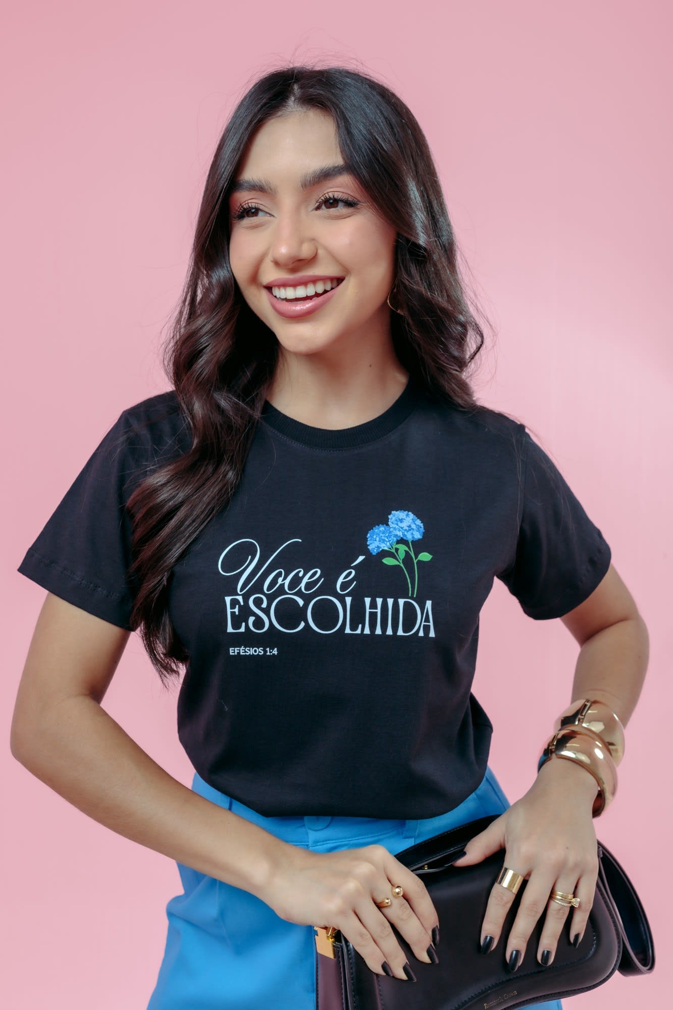 T-Shirt - Você é escolhida - Preto