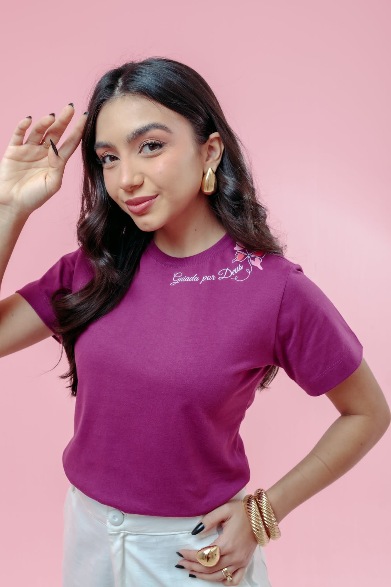 T-Shirt - Guiada por Deus - Roxo