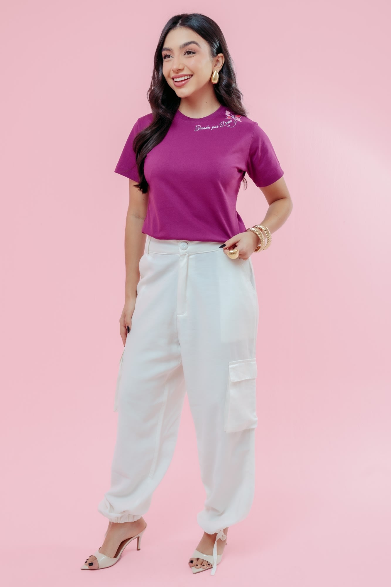 T-Shirt - Guiada por Deus - Roxo
