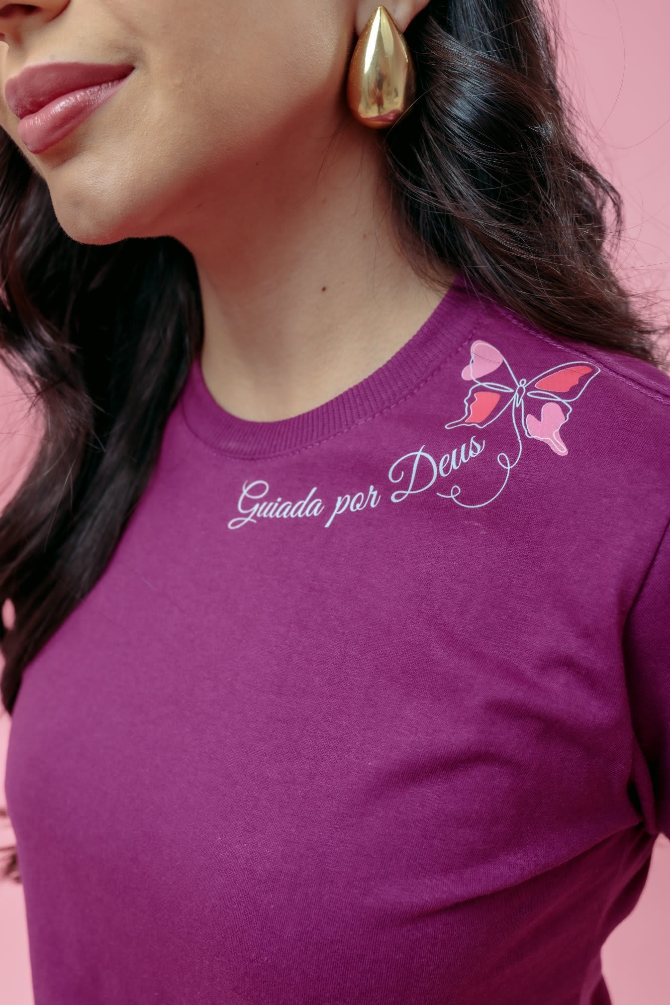 T-Shirt - Guiada por Deus - Roxo