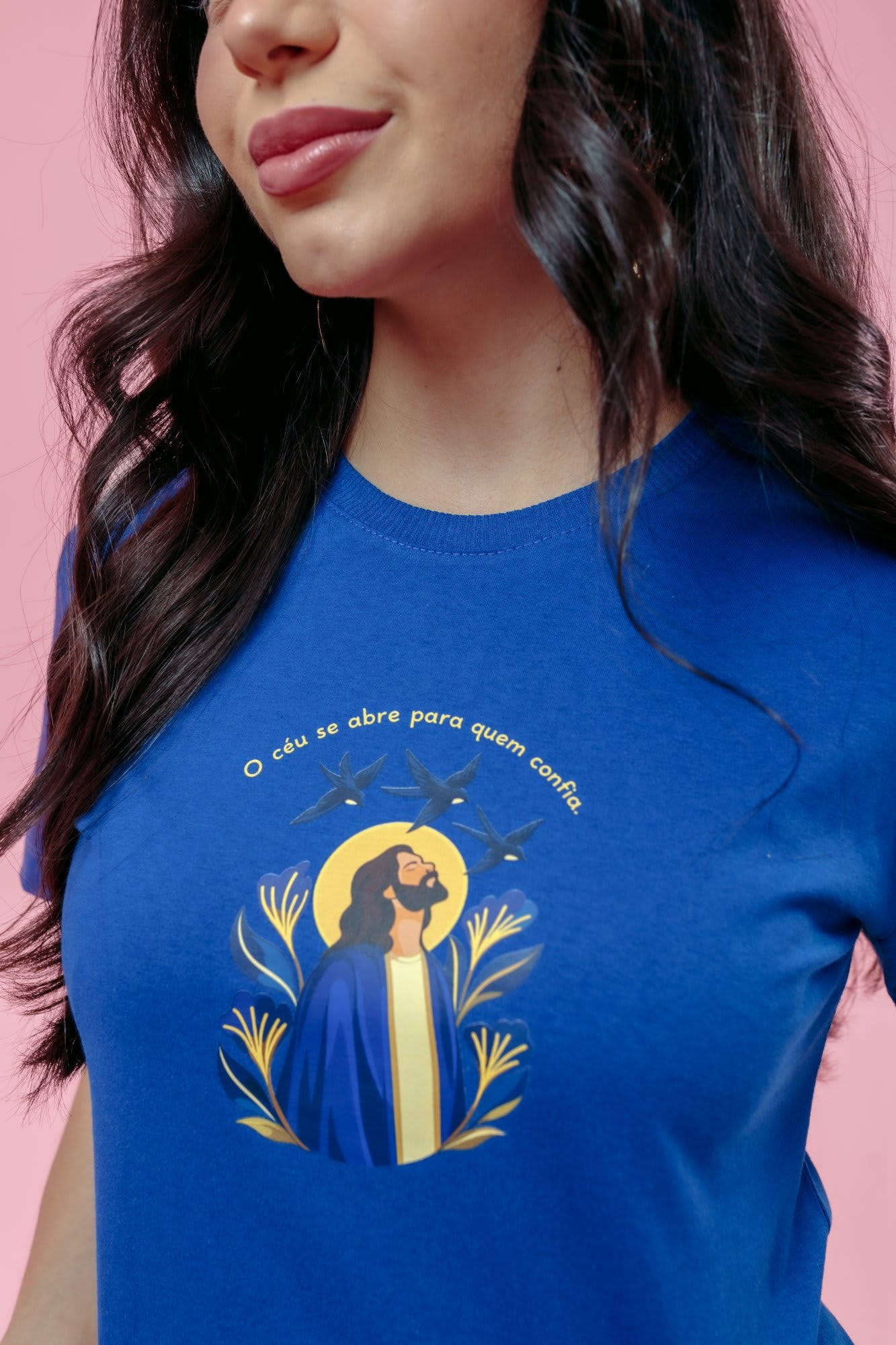 T-Shirt - O céu se abre - Azul Royal