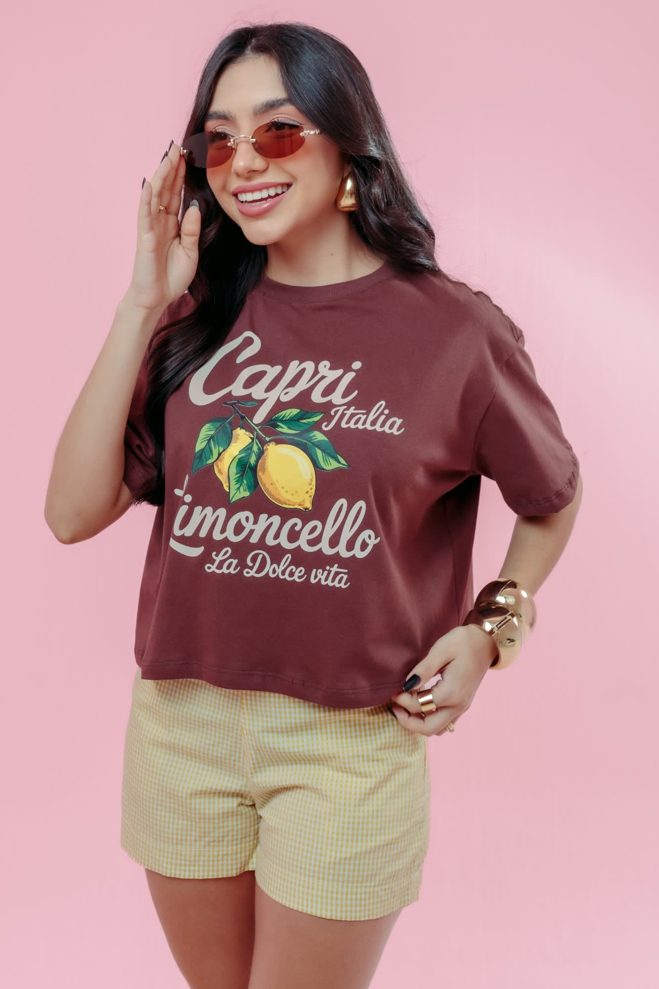 Cropped Oversized - Capri - Marrom Chocolate