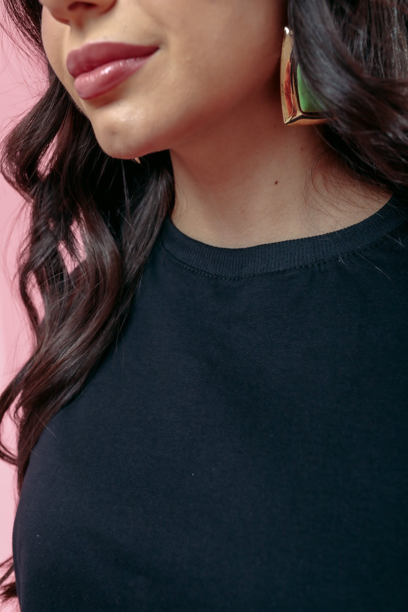 Cropped Oversized - Básico - Preto