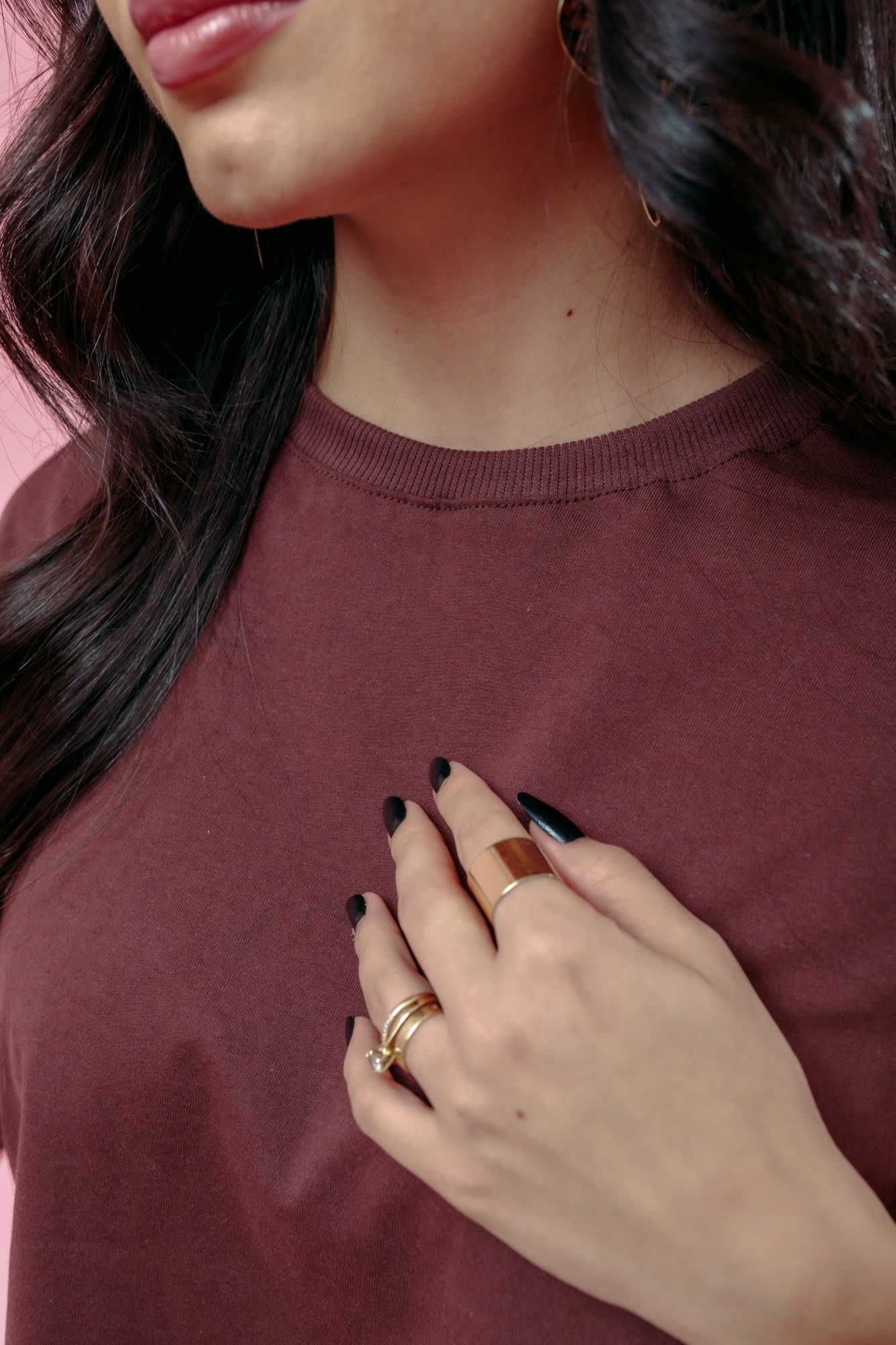 Cropped Oversized - Básico - Marrom Chocolate
